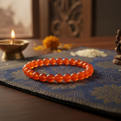 Premium Red Carnelian Crystal Bracelet – Made in India | Confidence & Creativity Stone