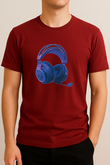 Premium Unisex Gaming Headset Graphic T-Shirt – Soft Cotton Tee for Gamers, Streamers & Music Lovers