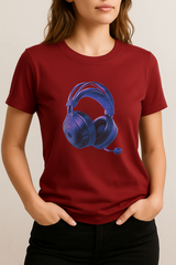 Premium Unisex Gaming Headset Graphic T-Shirt – Soft Cotton Tee for Gamers, Streamers & Music Lovers