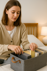 21L Foldable Fabric Storage Box with Handle – Clothes Organizer for Wardrobe, Shelves & Bedroom