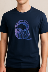Premium Unisex Gaming Headset Graphic T-Shirt – Soft Cotton Tee for Gamers, Streamers & Music Lovers
