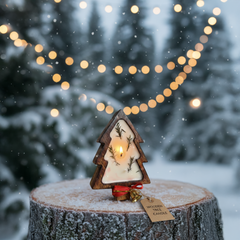 Luxury Wooden Christmas Tree Candle – Handcrafted Soy Wax with Pine & Rosemary | Holiday Home Decor