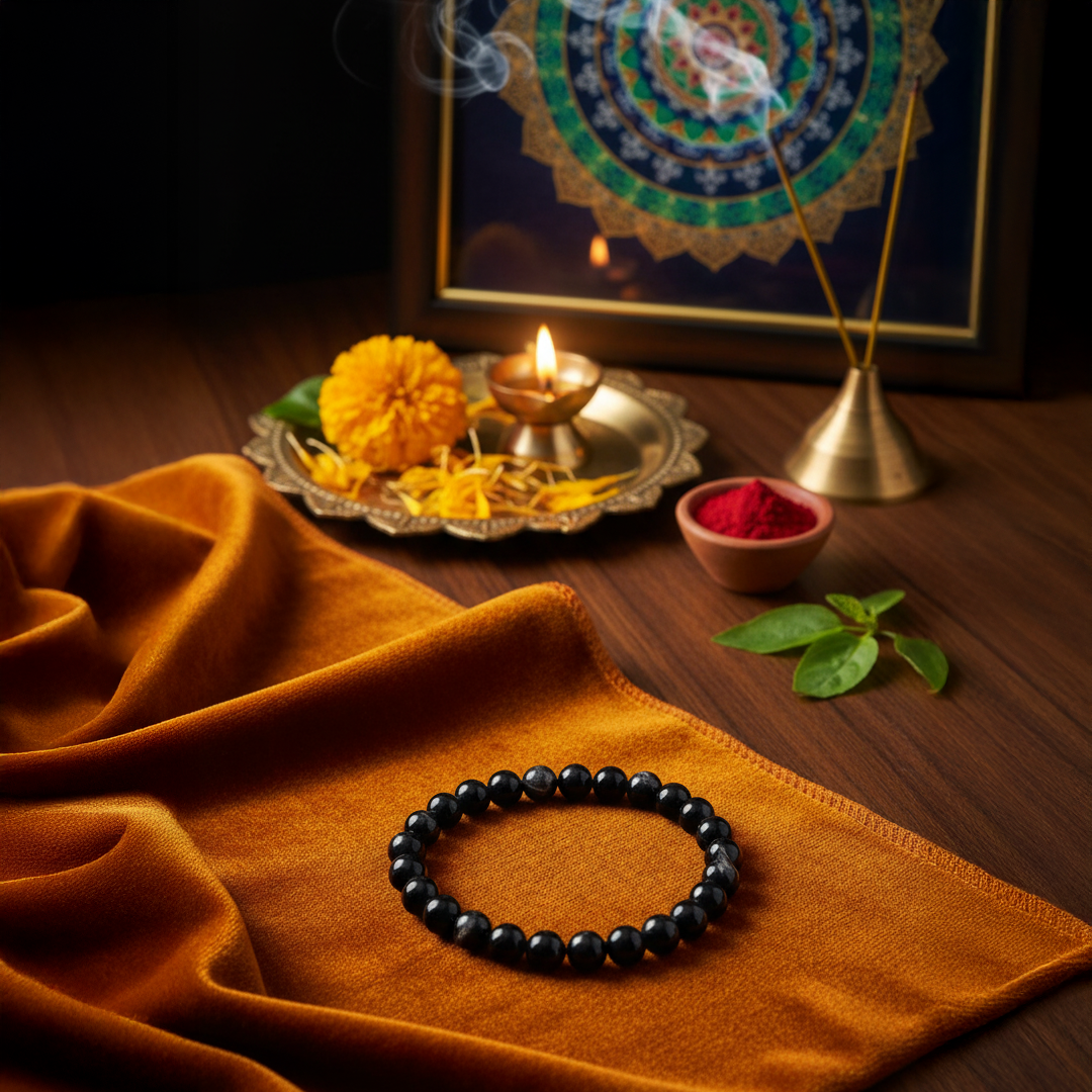 Brazilian Black Agate Bracelet – Natural Protection Crystal | Made in Brazil