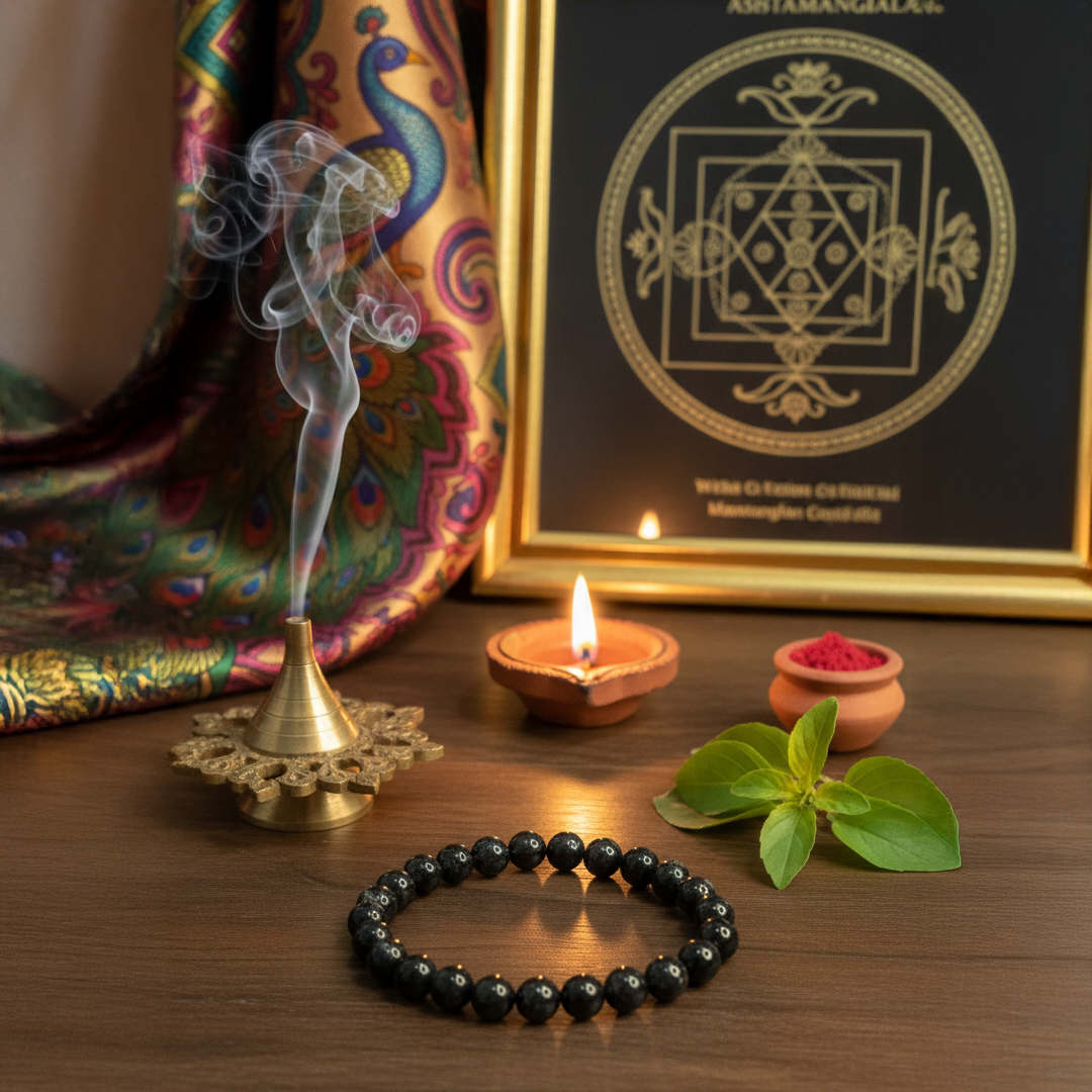 Brazilian Black Agate Bracelet – Natural Protection Crystal | Made in Brazil