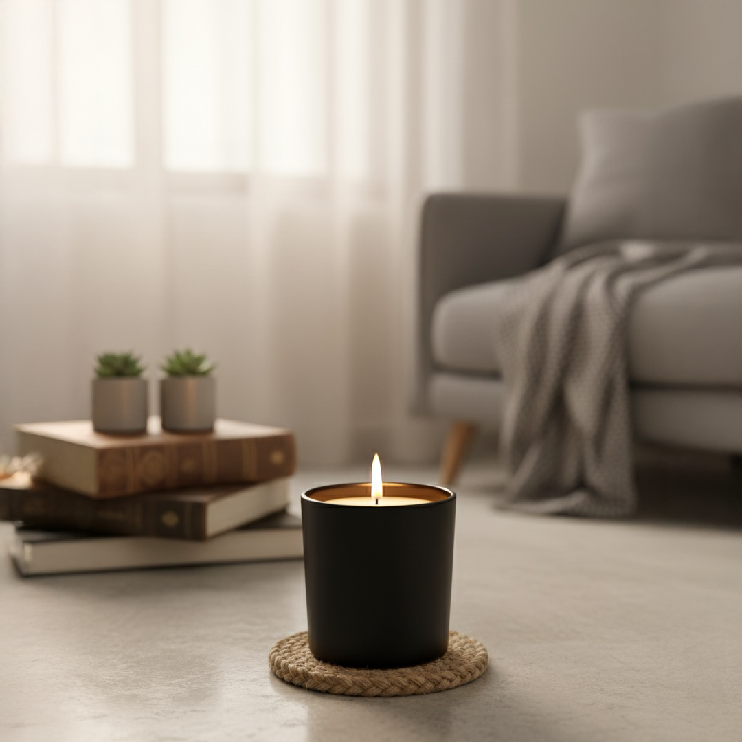 Luxury Black Jar Candle – Long Burn, Premium Fragrance, Home Decor Essential