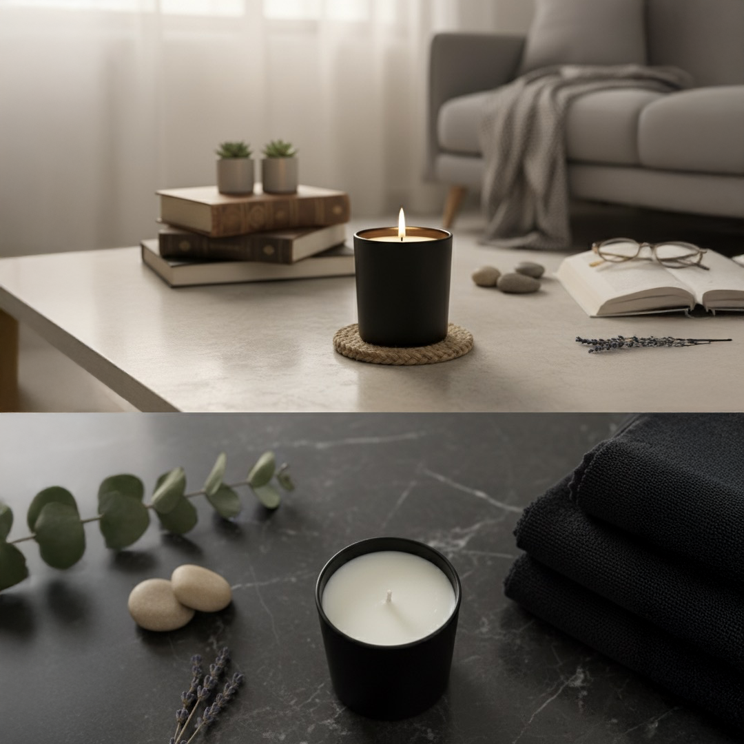 Luxury Black Jar Candle – Long Burn, Premium Fragrance, Home Decor Essential