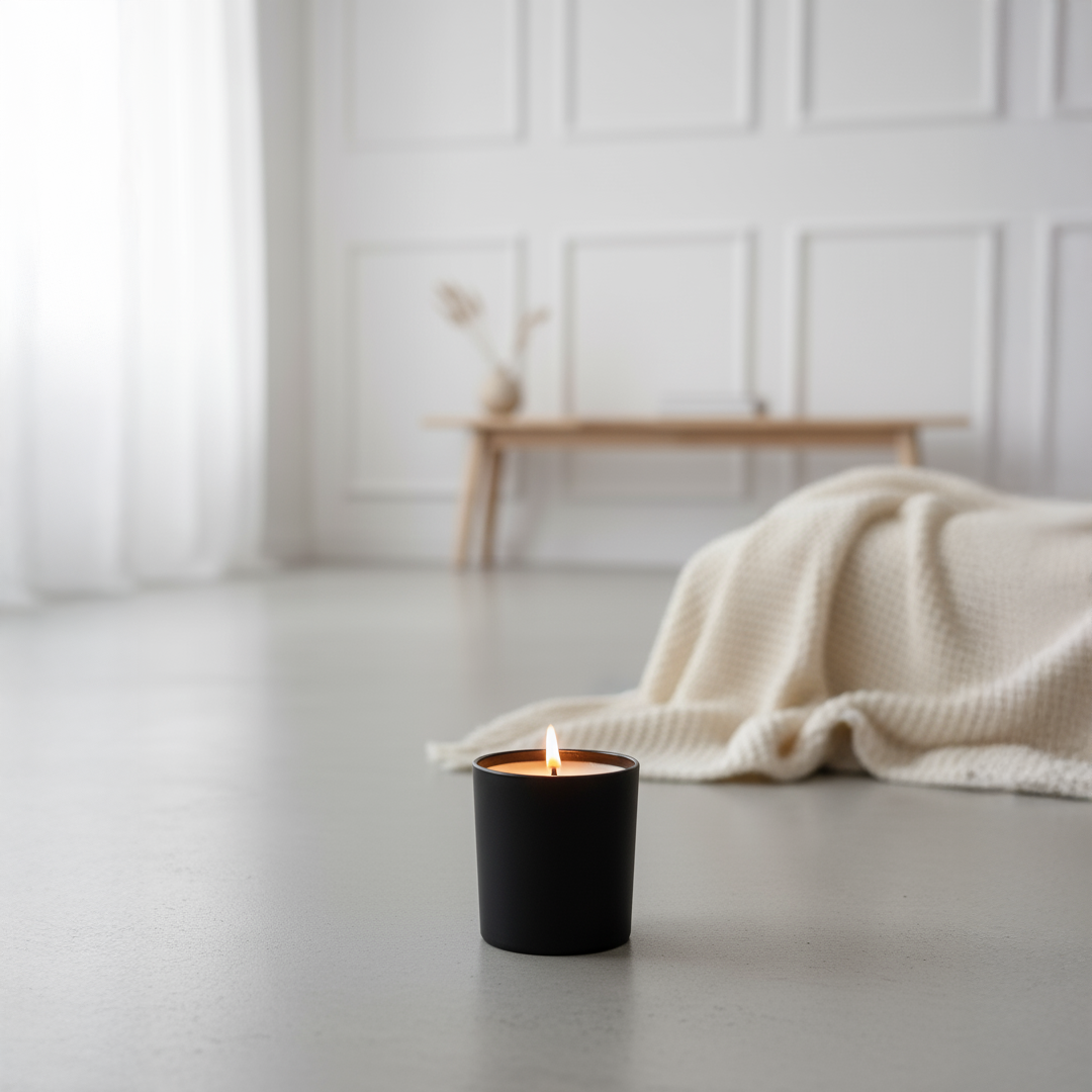 Luxury Black Jar Candle – Long Burn, Premium Fragrance, Home Decor Essential