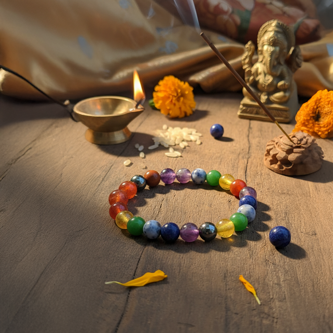 Premium 7 Chakra Healing Bracelet – Natural Brazilian Crystals | Made in Brazil