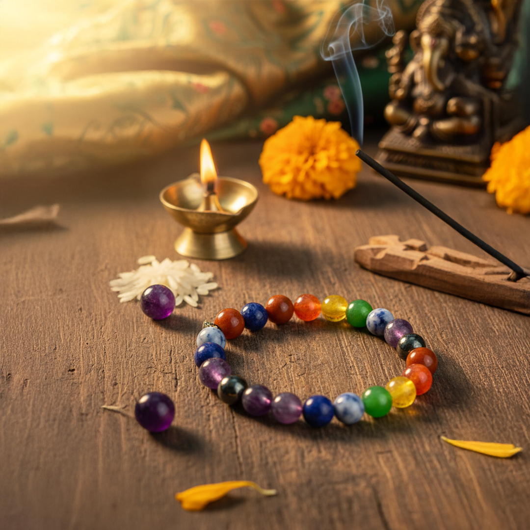 Premium 7 Chakra Healing Bracelet – Natural Brazilian Crystals | Made in Brazil