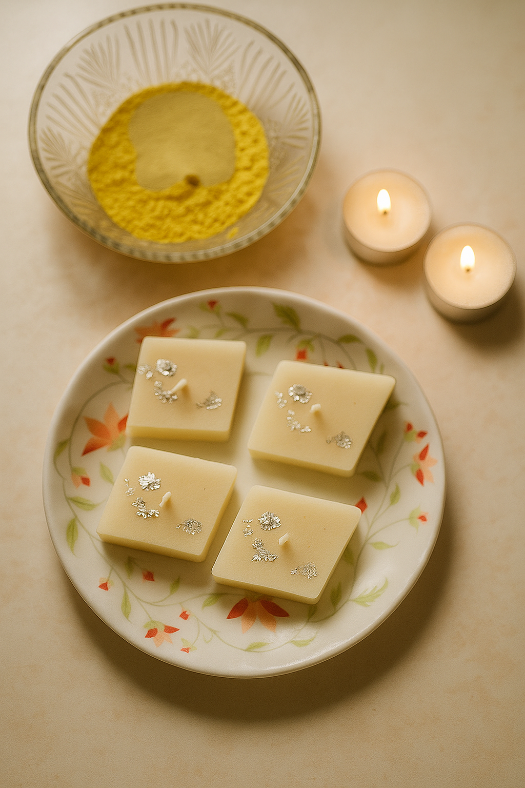 Pedha Candle Made  with soy wax  (Scented) Unit of 6  candles