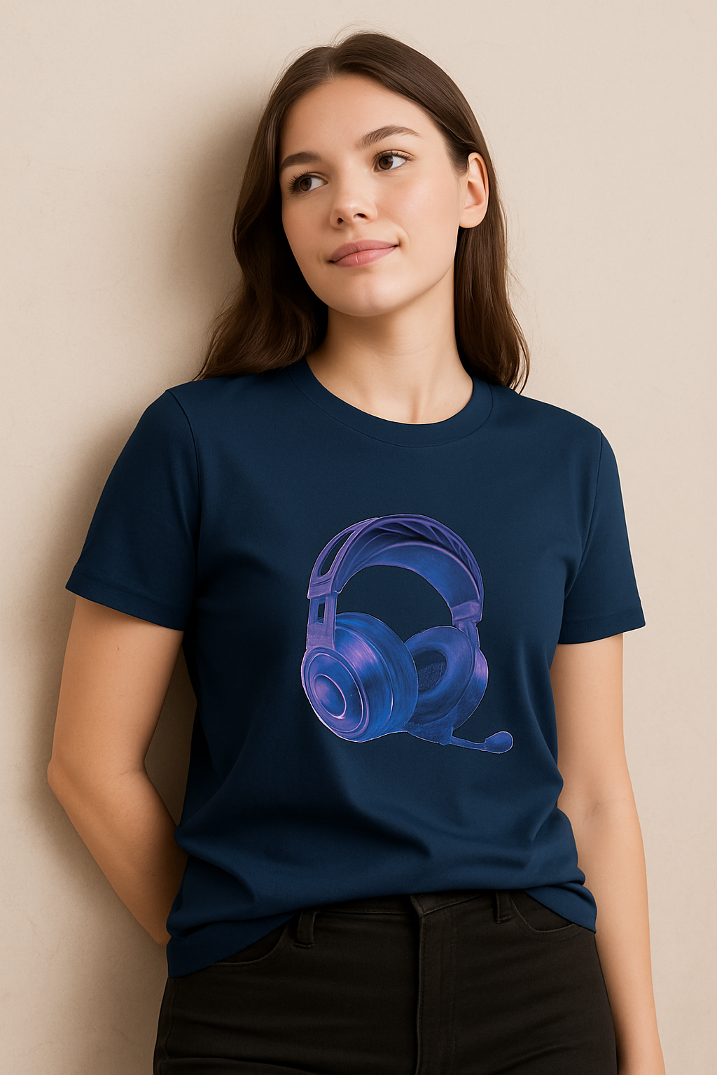 Premium Unisex Gaming Headset Graphic T-Shirt – Soft Cotton Tee for Gamers, Streamers & Music Lovers