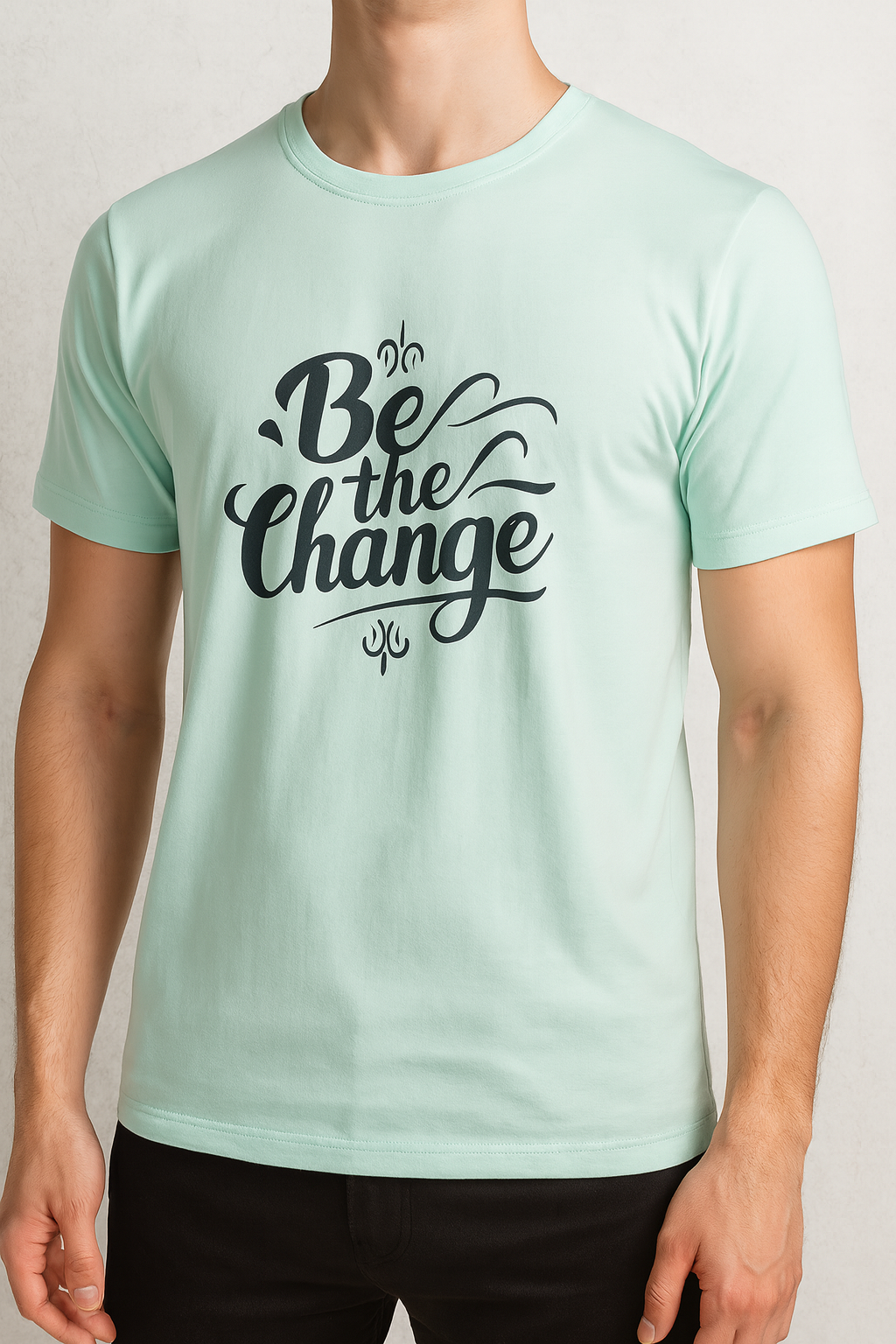 “Be The Change” Inspirational Unisex T-Shirt | Premium Cotton Tee for Men & Women | Motivational Printed T-Shirt