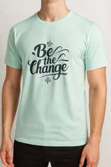 “Be The Change” Inspirational Unisex T-Shirt | Premium Cotton Tee for Men & Women | Motivational Printed T-Shirt