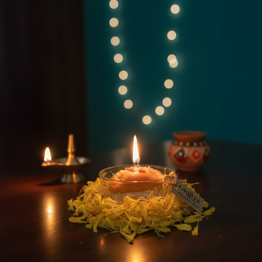 Festive Gujiya Candle – Sweetness of Tradition, Glow of Celebration(Unit of 6 candles)