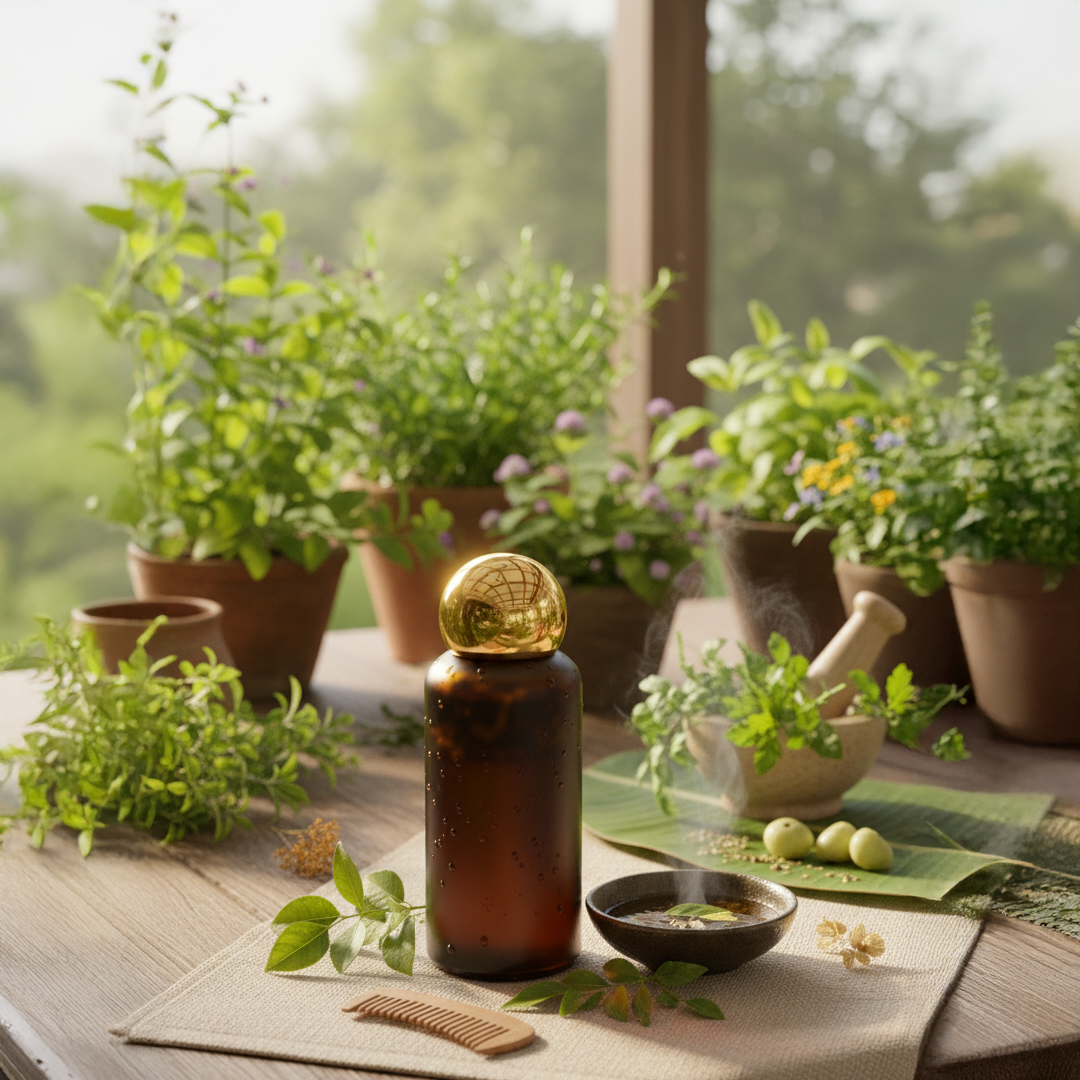 Herbal Nourish Hair Oil – Infused 10 Types of Herbs | Natural Hair Growth Oil