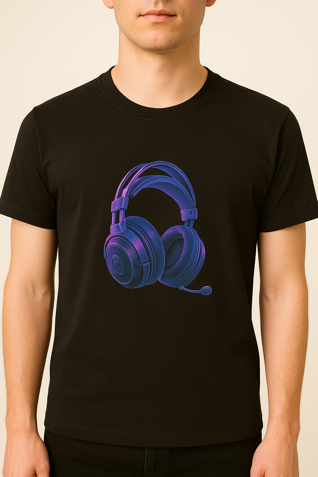 Premium Unisex Gaming Headset Graphic T-Shirt – Soft Cotton Tee for Gamers, Streamers & Music Lovers