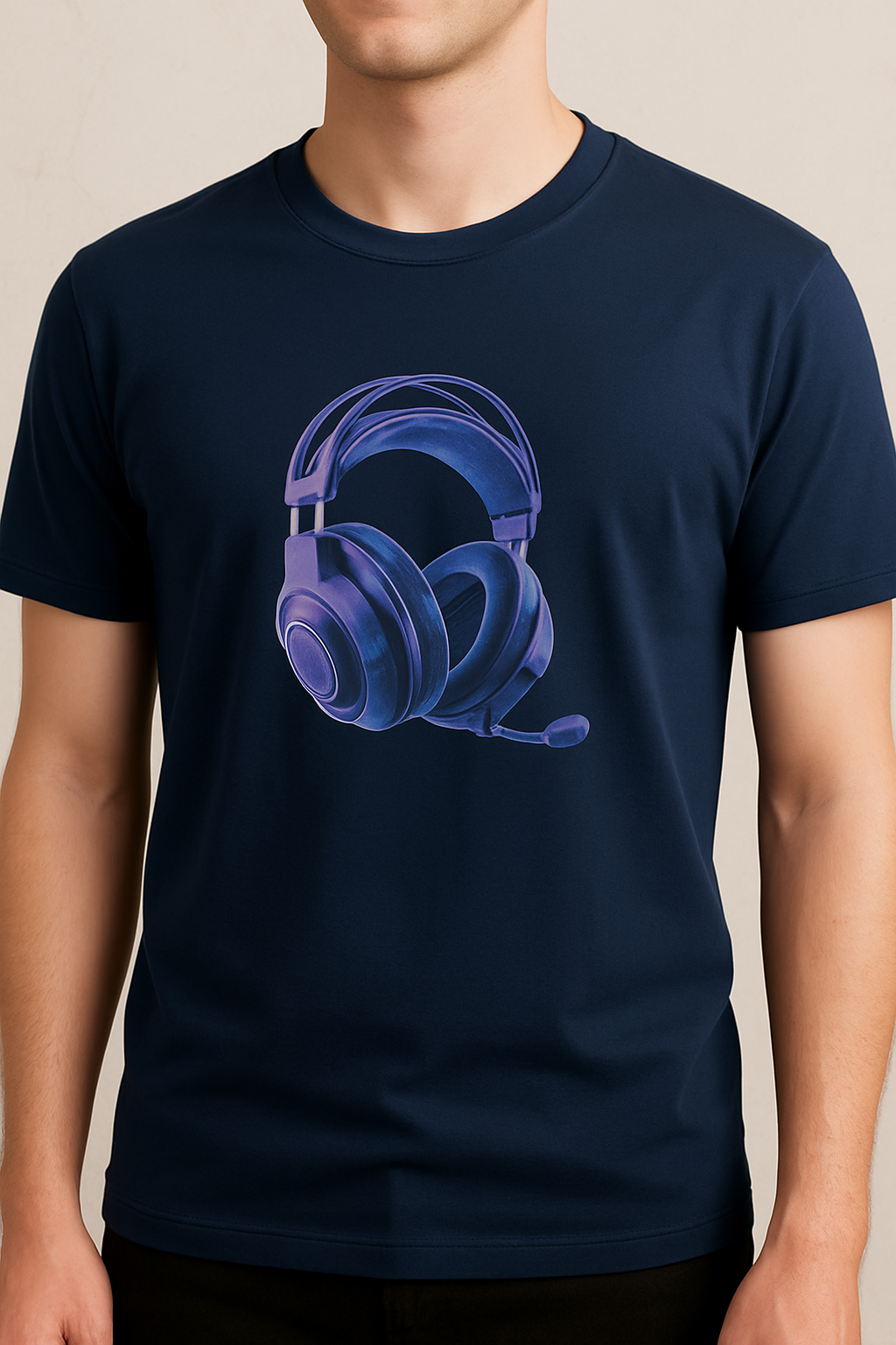Premium Unisex Gaming Headset Graphic T-Shirt – Soft Cotton Tee for Gamers, Streamers & Music Lovers