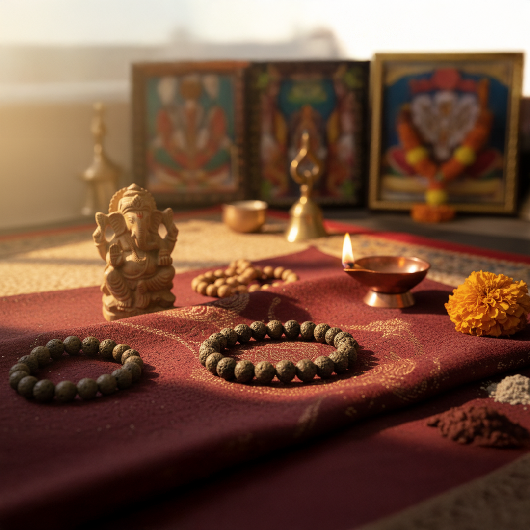 Natural Lava Stone Healing Bracelet – Made in Indonesia | Grounding, Protection & Aromatherapy