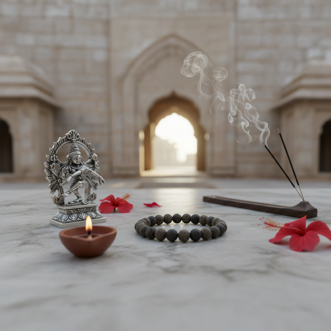 Natural Lava Stone Healing Bracelet – Made in Indonesia | Grounding, Protection & Aromatherapy