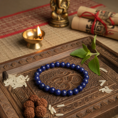 Natural Lapis Lazuli Healing Bracelet – Made in Afghanistan | Spiritual Protection & Wisdom Crystal