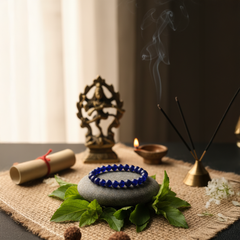 Natural Lapis Lazuli Healing Bracelet – Made in Afghanistan | Spiritual Protection & Wisdom Crystal