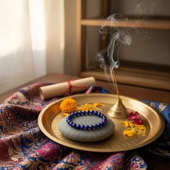 Natural Lapis Lazuli Healing Bracelet – Made in Afghanistan | Spiritual Protection & Wisdom Crystal