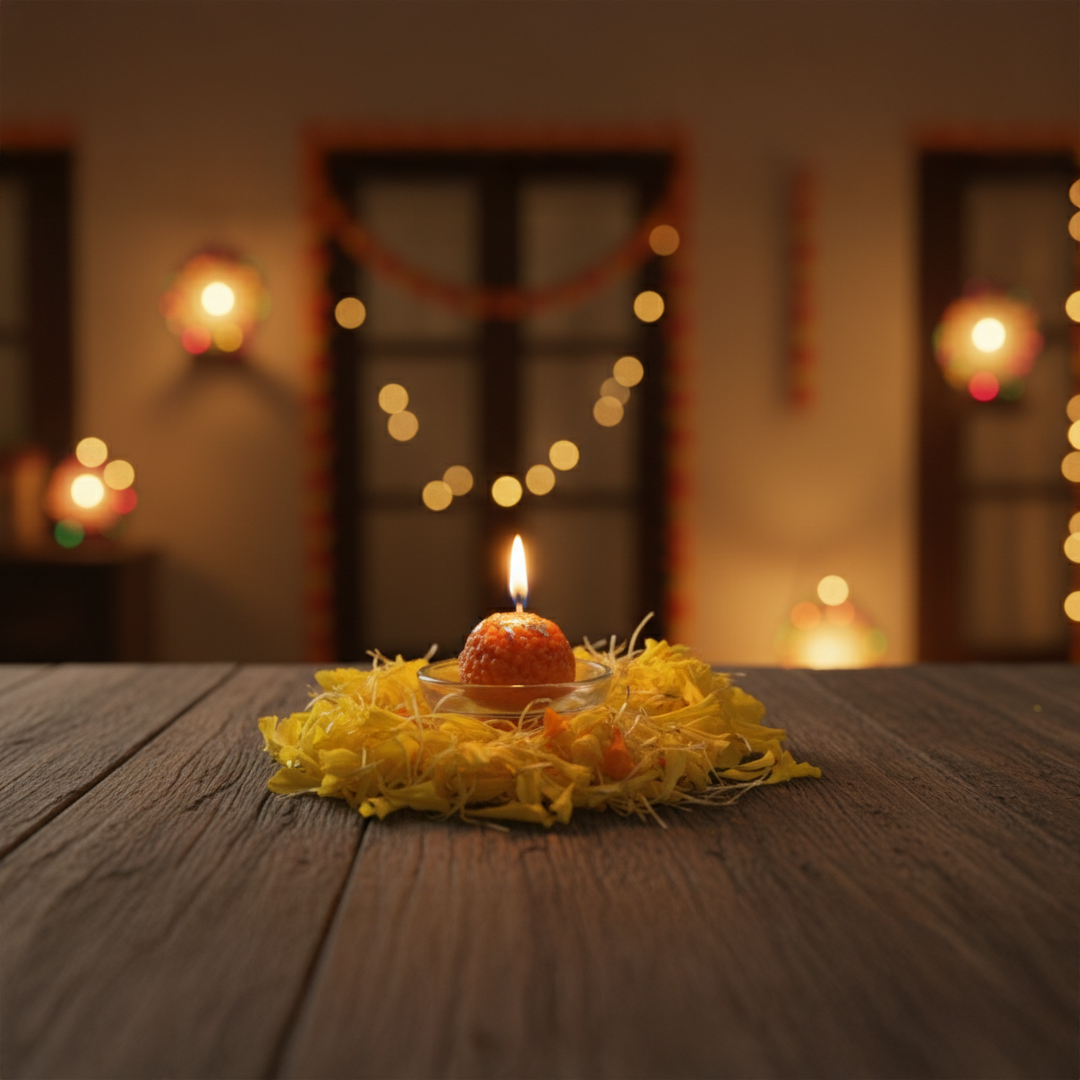 Motichur ladoo  candle Made with soy wax (Scented) Unit of 6 Candle