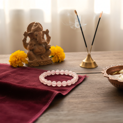 Premium Rose Quartz Healing Bracelet – Natural Love Crystal | Made in Africa