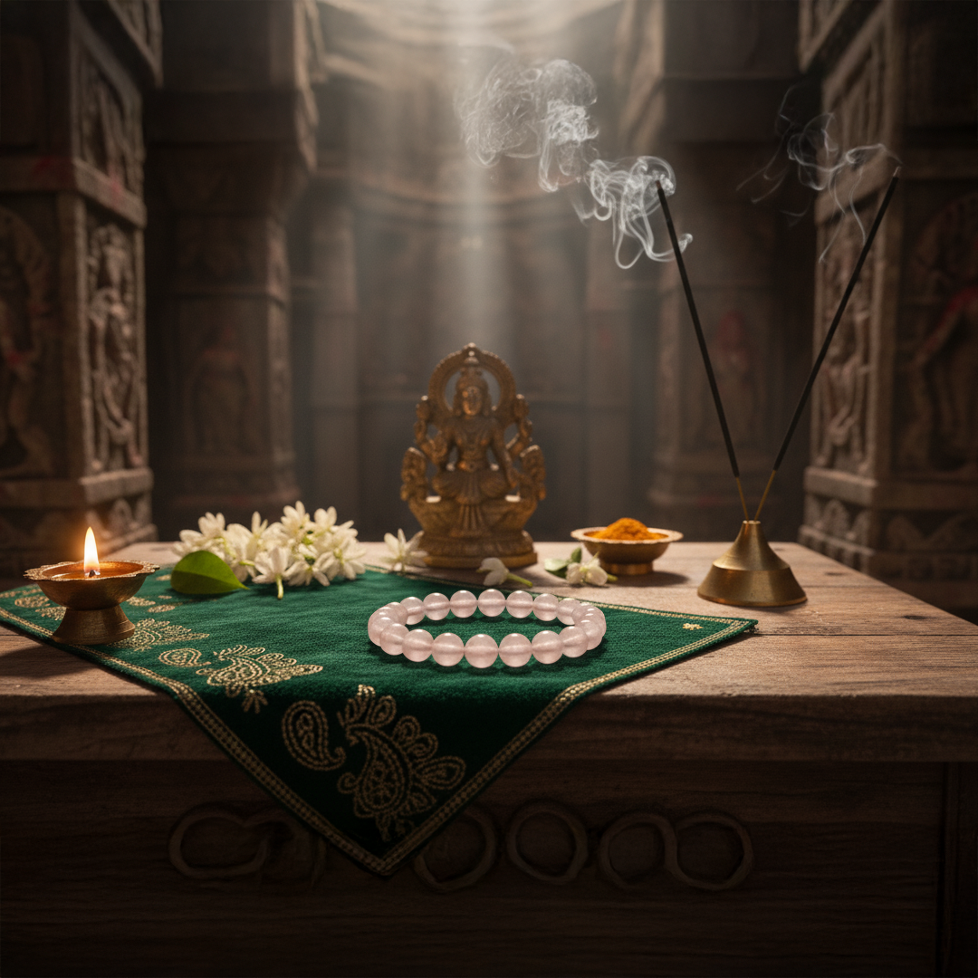 Premium Rose Quartz Healing Bracelet – Natural Love Crystal | Made in Africa