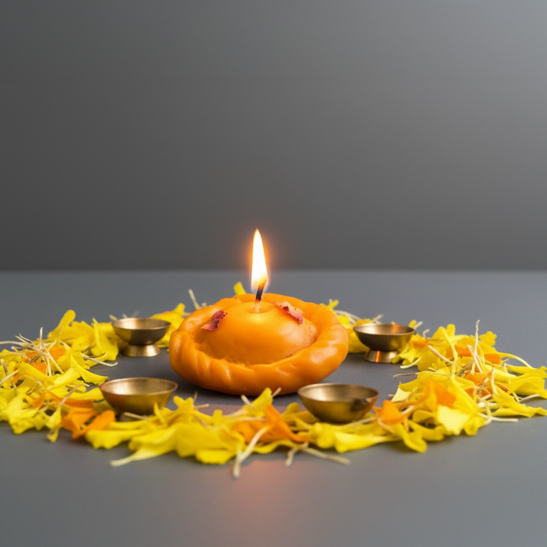 Round Gujiya  Candles Made with  soy wax (Scented)  unit of 6 candle