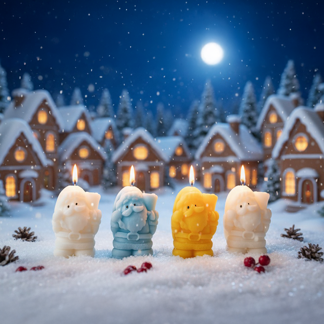 Santa Claus Shaped Christmas Candles – Festive Decorative Scented Candles for Holiday Décor & Gifting