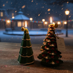 Christmas Tree Shaped Decorative Candles – Festive Holiday Scented Candles for Home Décor & Gifting