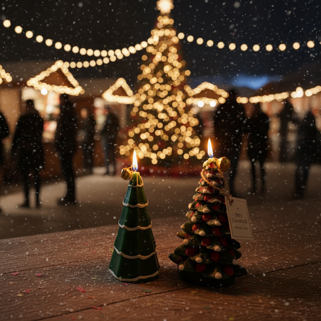 Christmas Tree Shaped Decorative Candles – Festive Holiday Scented Candles for Home Décor & Gifting