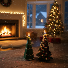 Christmas Tree Shaped Decorative Candles – Festive Holiday Scented Candles for Home Décor & Gifting