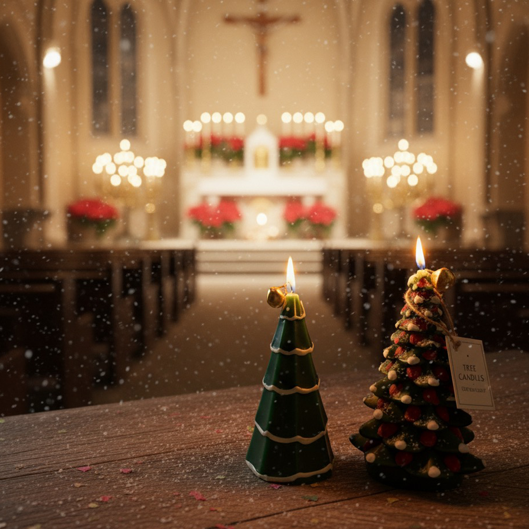 Christmas Tree Shaped Decorative Candles – Festive Holiday Scented Candles for Home Décor & Gifting