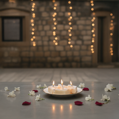 Luxury Kaju Katli Inspired Candle with Silver Leaf Finish (Unit of 6 Candles)